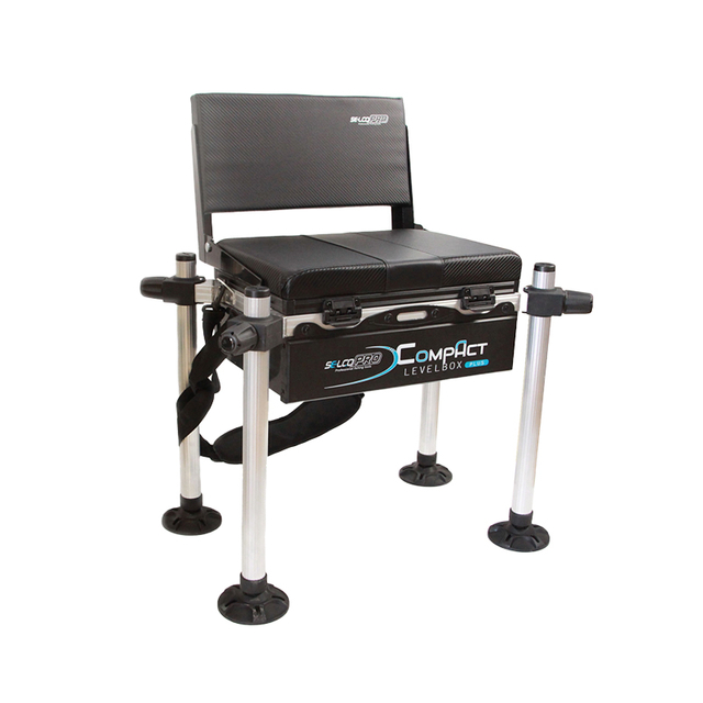 Caja de asiento de pesca con respaldo