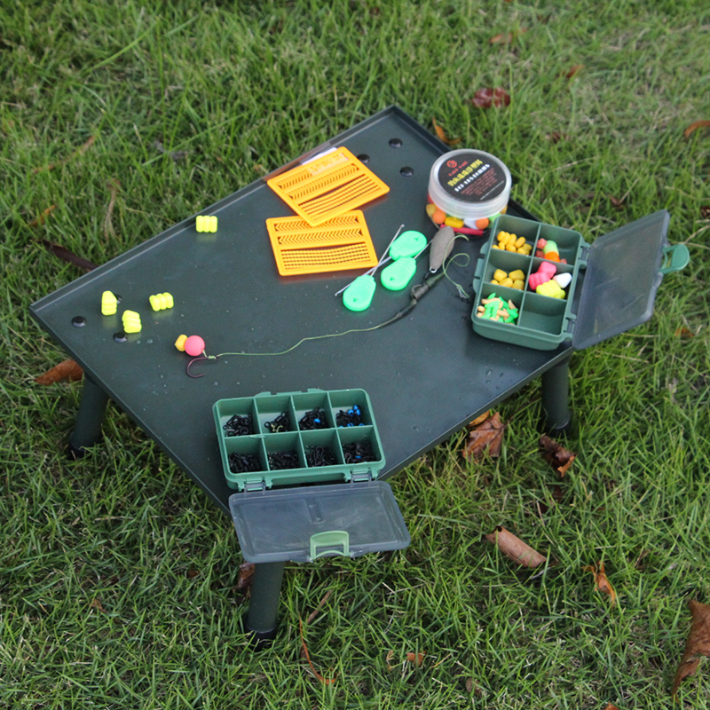 Mesa de bivvy verde compacta