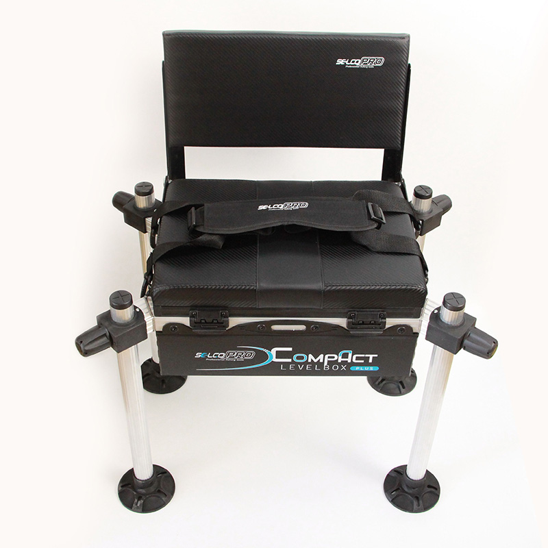 Caja de asiento de pesca con respaldo
