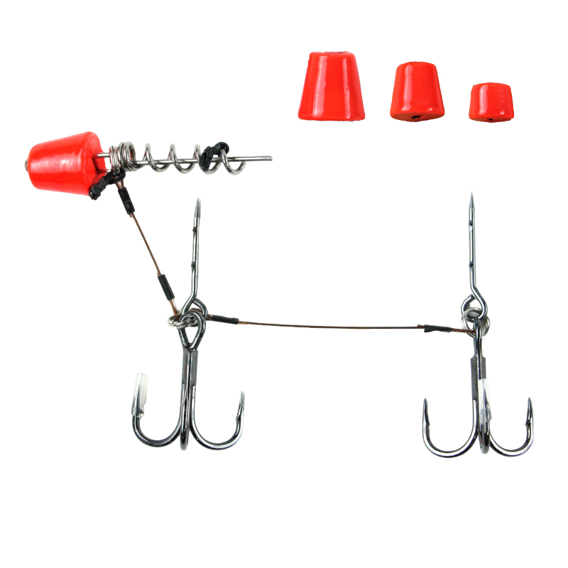 Selco Heavy Duty 304 Acero inoxidable doble anzuelo triple Señuelos de pesca Pike Stinger Rig para pesca de lucio 