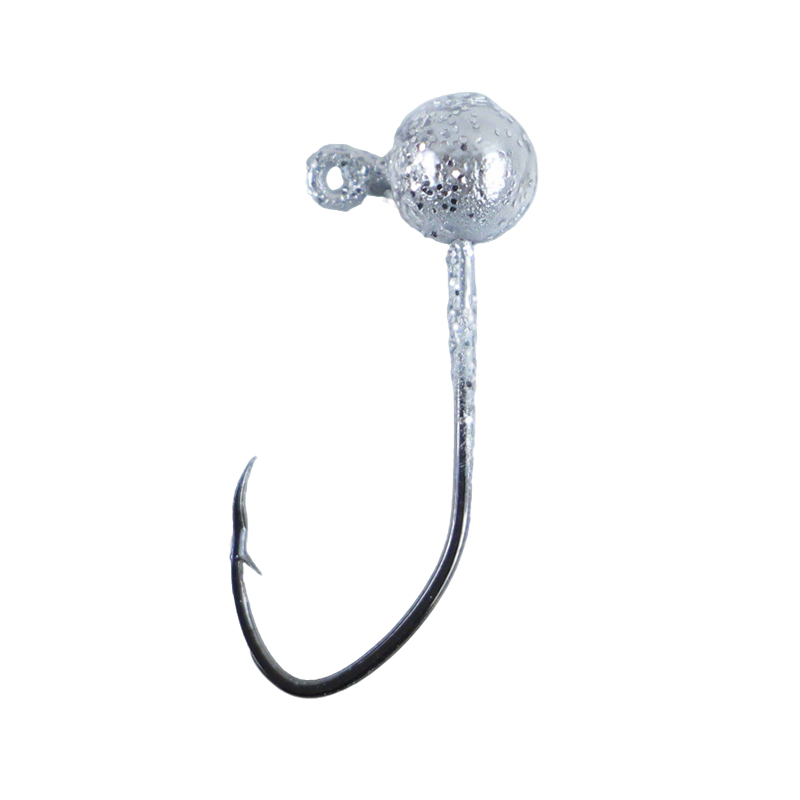 Selco Cabezal de anzuelo de bola redonda sin collar con pintura de discoteca y anzuelo afilado para pesca con señuelo blando en agua dulce