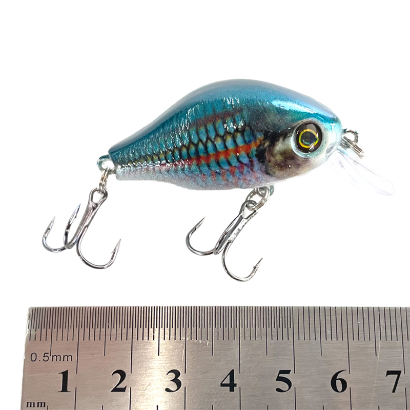 Selco Señuelo de pesca Crankbait ABS de 5,5 cm y 8 g con ojos 3D y anzuelos triples, cebo de plástico duro para pesca en agua dulce