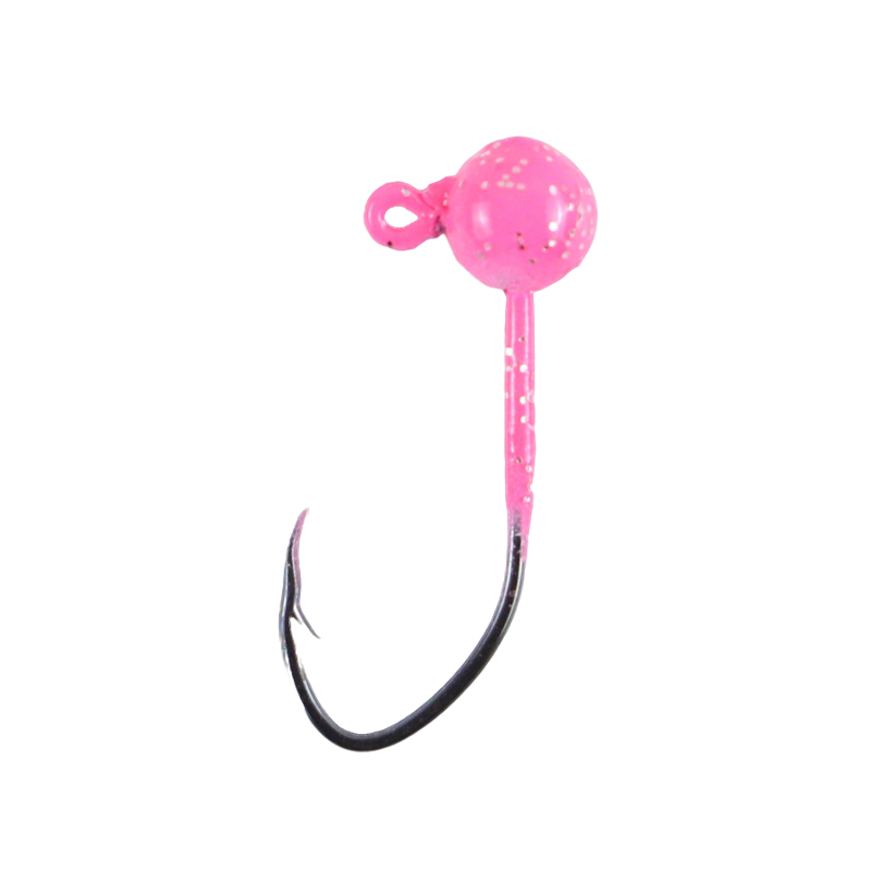 Selco Cabezal de anzuelo de bola redonda sin collar con pintura de discoteca y anzuelo afilado para pesca con señuelo blando en agua dulce