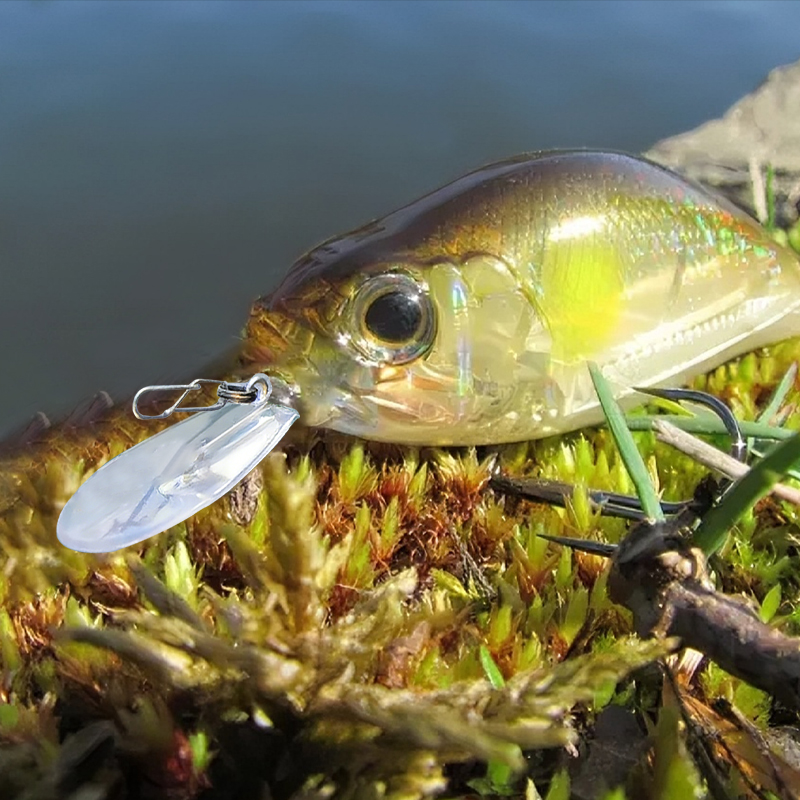 Selco Señuelo de pesca Crankbait ABS de 5,5 cm y 8 g con ojos 3D y anzuelos triples, cebo de plástico duro para pesca en agua dulce