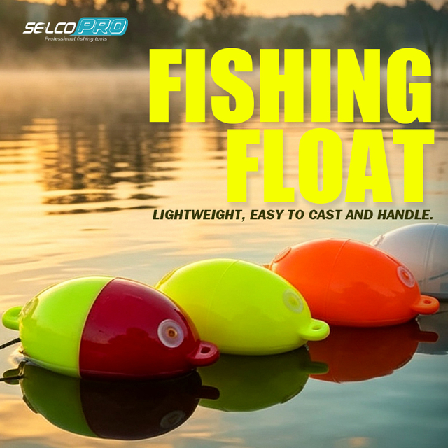 Selco Flotador de pesca de plástico ABS de 45 x 94 mm con ojales de doble línea y relleno de agua ajustable, flotador central ligero de alta sensibilidad para pesca en agua dulce y salada