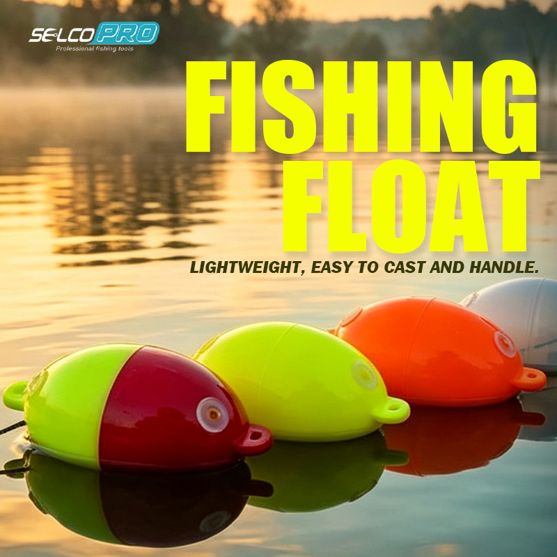 Selco Flotador de pesca de plástico ABS de 45 x 94 mm con ojales de doble línea y relleno de agua ajustable, flotador central ligero de alta sensibilidad para pesca en agua dulce y salada