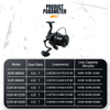 Carrete de pesca giratorio Selco con carrete de acero inoxidable de alta capacidad, rodamientos de acero inoxidable y arrastre máximo de 20 kg, relación de engranaje 4,8:1