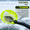 Pala plegable para pesca en hielo Selco con cabeza perforada de ABS y empuñadura de EVA