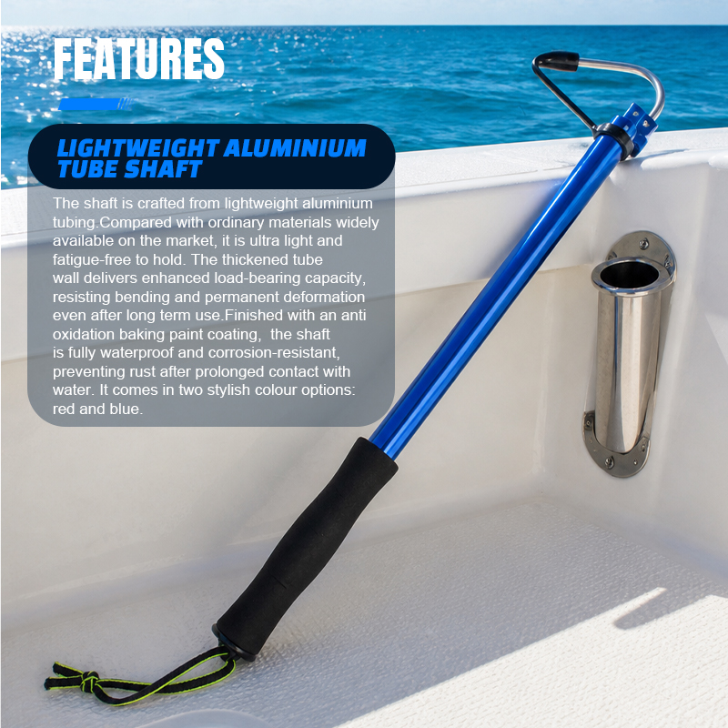 Selco-anzuelo de pesca telescópico de aluminio ajustable, acero inoxidable 304, 60-120cm, para pesca de altura en agua salada