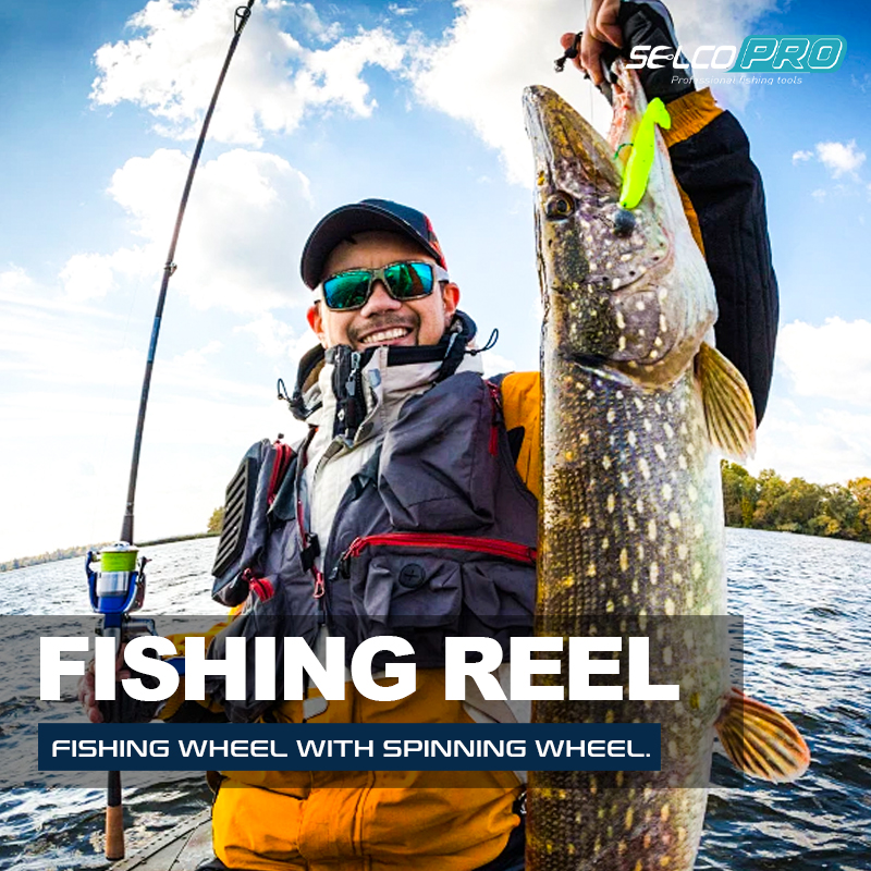 Selco SGR-GL2800 Carrete giratorio con rodamientos 5+1BB, relación de engranaje 4.6:1 y arrastre máximo de 16 kg, carrete de acero inoxidable de alta capacidad para pesca en agua salada y dulce