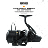 Carrete de pesca giratorio Selco con carrete de acero inoxidable de alta capacidad, rodamientos de acero inoxidable y arrastre máximo de 20 kg, relación de engranaje 4,8:1
