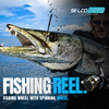 Carrete giratorio Selco SGR-HE1000 con rodamiento 1BB, relación de engranaje 5.2:1 y arrastre máximo de 10 kg, carrete de acero inoxidable de alta capacidad para pesca en agua dulce y salada