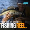 Carrete de pesca giratorio Selco con carrete de acero inoxidable de alta capacidad, rodamientos de acero inoxidable y arrastre máximo de 20 kg, relación de engranaje 4,8:1
