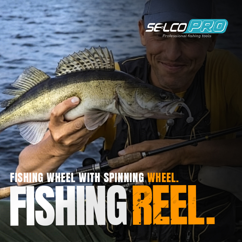 Carrete de pesca giratorio Selco con carrete de acero inoxidable de alta capacidad, rodamientos de acero inoxidable y arrastre máximo de 20 kg, relación de engranaje 4,8:1