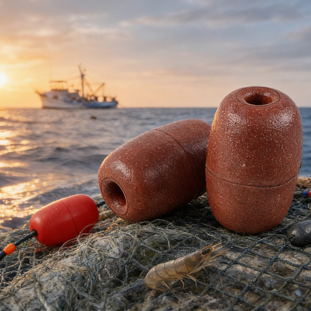 Flotador de red de pesca con orificio pasante de espuma de PVC Selco para pesca marina