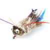 Selco Señuelo de mosca de pelo de ciervo con patas de goma y cola de plumas para pesca con mosca en agua dulce