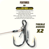 Selco Heavy Duty 304 Acero inoxidable doble anzuelo triple Señuelos de pesca Pike Stinger Rig para pesca de lucio 