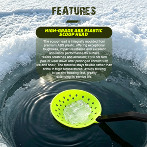 Pala plegable para pesca en hielo Selco con cabeza perforada de ABS y empuñadura de EVA